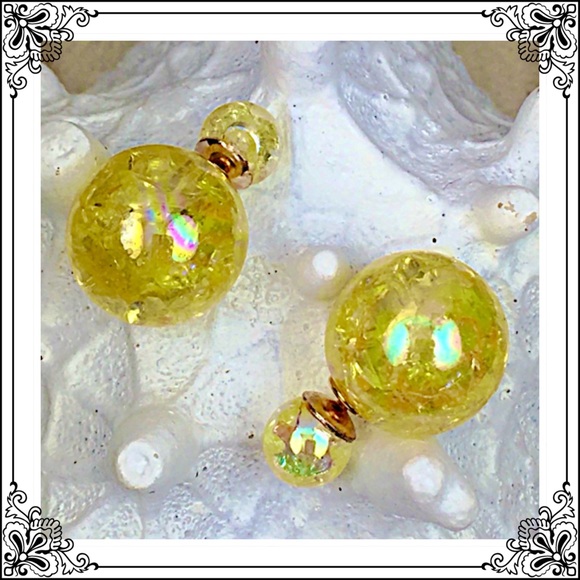 Yellow Double Stud Earrings - Picture 8 of 8